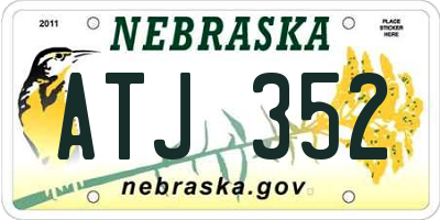 NE license plate ATJ352