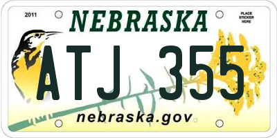 NE license plate ATJ355