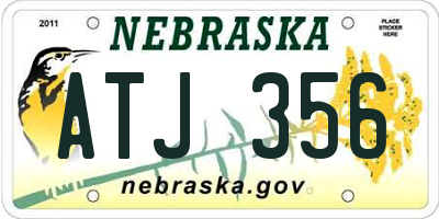 NE license plate ATJ356