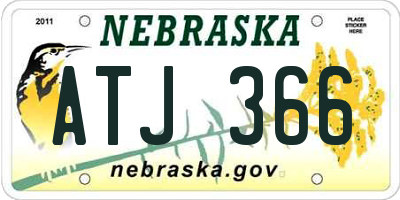 NE license plate ATJ366