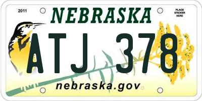 NE license plate ATJ378