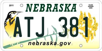 NE license plate ATJ381