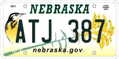 NE license plate ATJ387