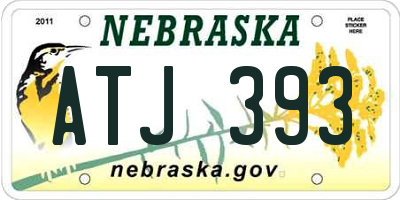 NE license plate ATJ393