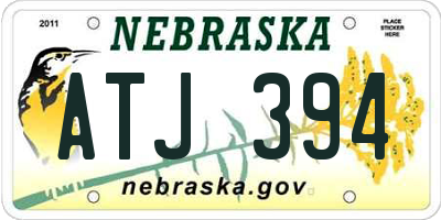 NE license plate ATJ394