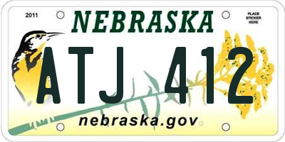 NE license plate ATJ412