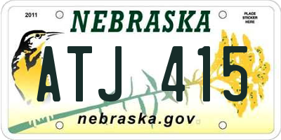 NE license plate ATJ415