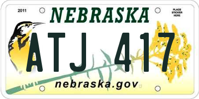 NE license plate ATJ417