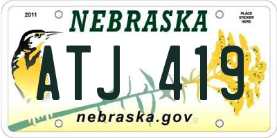 NE license plate ATJ419