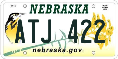 NE license plate ATJ422