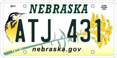 NE license plate ATJ431
