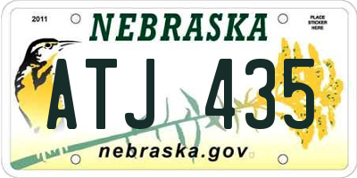 NE license plate ATJ435