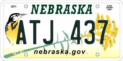 NE license plate ATJ437