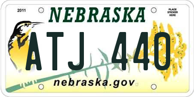 NE license plate ATJ440