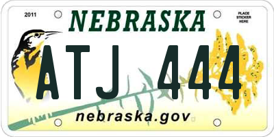 NE license plate ATJ444