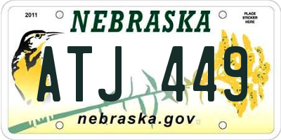 NE license plate ATJ449