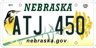 NE license plate ATJ450