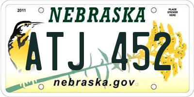 NE license plate ATJ452