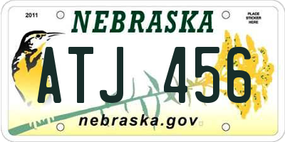 NE license plate ATJ456