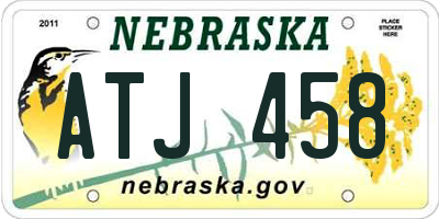 NE license plate ATJ458