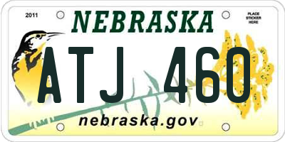NE license plate ATJ460
