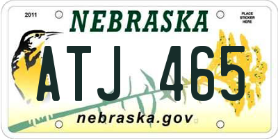NE license plate ATJ465