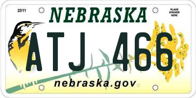 NE license plate ATJ466