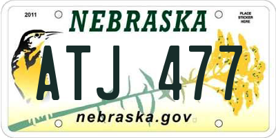 NE license plate ATJ477