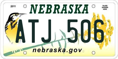 NE license plate ATJ506