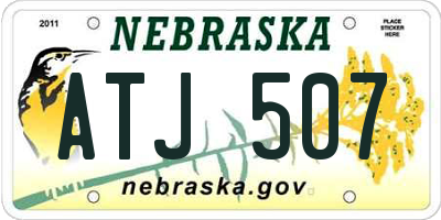 NE license plate ATJ507