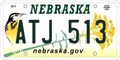 NE license plate ATJ513