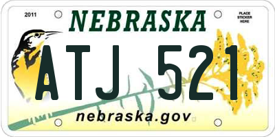 NE license plate ATJ521