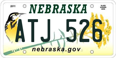 NE license plate ATJ526