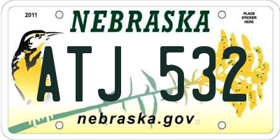 NE license plate ATJ532