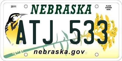 NE license plate ATJ533