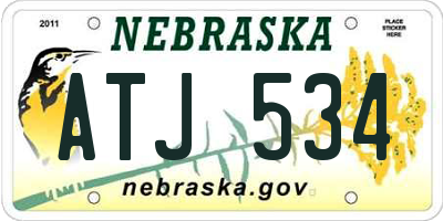 NE license plate ATJ534
