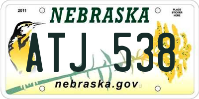 NE license plate ATJ538