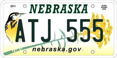 NE license plate ATJ555