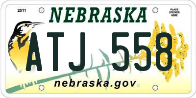 NE license plate ATJ558