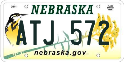 NE license plate ATJ572