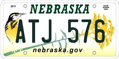 NE license plate ATJ576