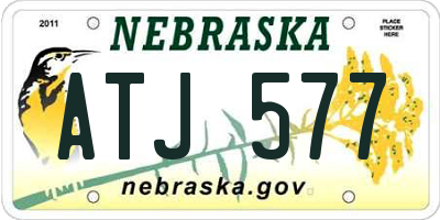 NE license plate ATJ577