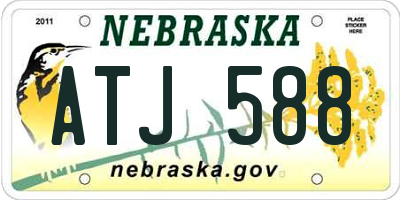 NE license plate ATJ588