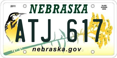 NE license plate ATJ617