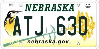 NE license plate ATJ630