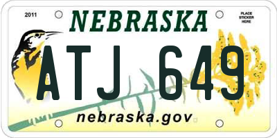 NE license plate ATJ649