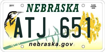 NE license plate ATJ651