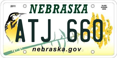 NE license plate ATJ660