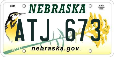 NE license plate ATJ673