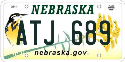 NE license plate ATJ689